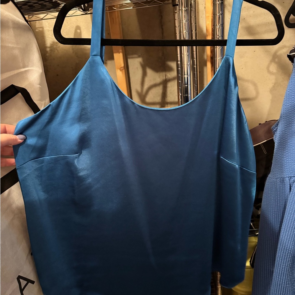 Bar III Teal Sleeveless Blouse